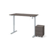 60" Standing Desk and Rolling Cabinet Set in Bark Gray