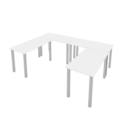 Set of Four 48" X 24" Modular Desks in White