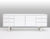 79" Modern White Lacquer & Chrome Credenza