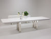 White Lacquer & Chrome Modern Conference Table (94" - 134" W)