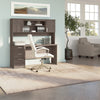 65" Gray Maple Desk with Hutch