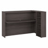 72" X 48" Reception Desk with Shelves in Storm Gray