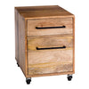 Solid Mango Wood Two Drawer Mobile File Cabinet