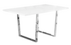 White & Glossy Chromed Metal 59" Desk
