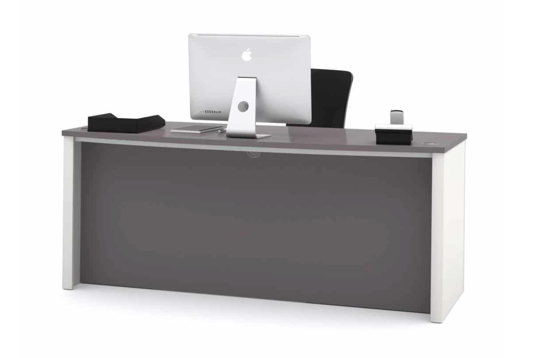 71" Double Pedestal Executive Desk in Slate & Sandstone