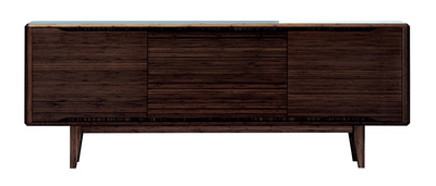 Solid Bamboo 60" Modern Executive Desk with Drawer in Black Walnut