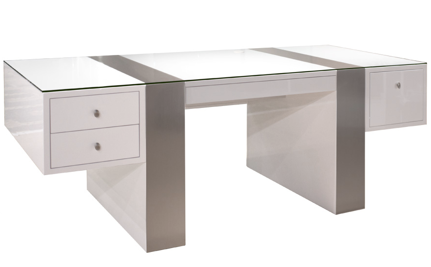 White lacquer writing desk cheap