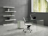 Ultra Chic Glass L-shaped Desk with Included White Cabinet