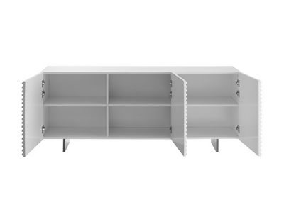 Unique 71" White Lacquer Credenza