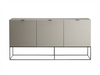 Taupe High Gloss Lacquer 71" Credenza with Black Base