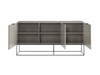 Taupe High Gloss Lacquer 71" Credenza with Black Base