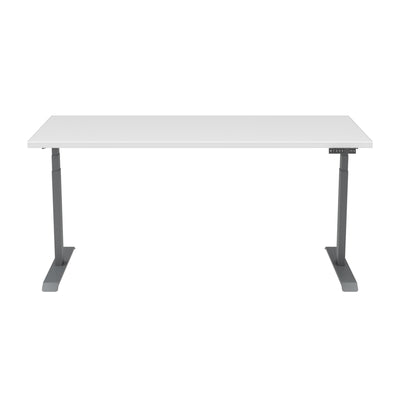 60" White Adjustable Height Desk with Electric Motor