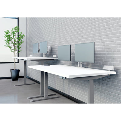 60" White Adjustable Height Desk with Electric Motor