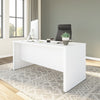65" Executive Desk with Cord Management Grommets in White
