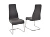 Gray Italian Leather & Chrome Guest or Conference Chair (Set of 2)