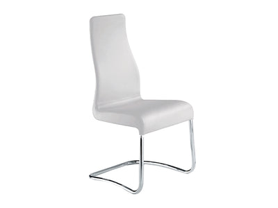 Italian White Leather & Chrome Guest or Conference Chair (Set of 2)
