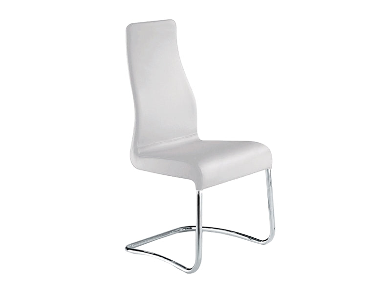Italian White Leather & Chrome Guest or Conference Chair (Set of 2)