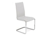 Sleek White Eco-Leather & Stainless Steel Guest or Conference Chair