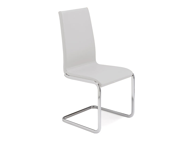 Sleek White Eco-Leather & Stainless Steel Guest or Conference Chair