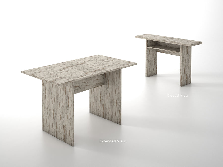 Convenient 14 - 42" Extension Office Desk w/ Vintage Wash