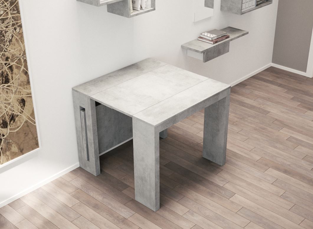 Modern Extendable Gray 17.5" - 73" Office Desk or Meeting Table