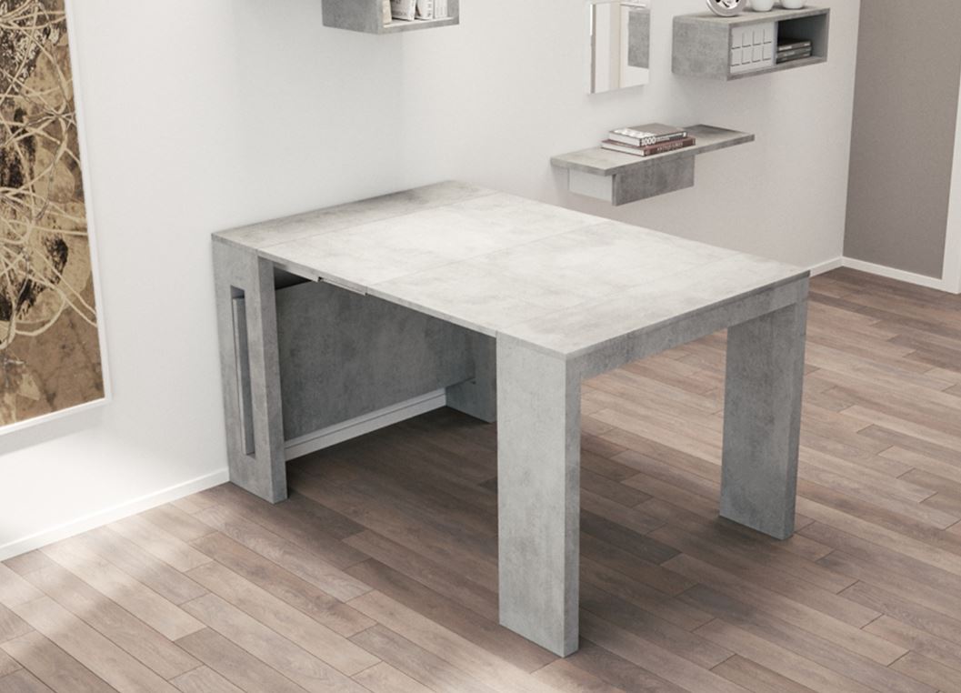 Modern Extendable Gray 17.5" - 73" Office Desk or Meeting Table