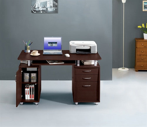 Modern Double Pedestal Desk with CPU Cabinet