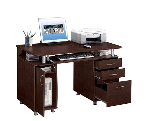 Modern Design Computer Desk with Storage Sand Stone - Techni Mobili