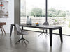 71" Black Extendable Conference Table with Ceramic & Glass Top