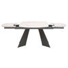 63" - 95" White Ceramic Conference Table with Dark Gray Steel Base