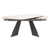 63" - 95" White Ceramic Conference Table with Dark Gray Steel Base