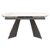 63" - 95" White Ceramic Conference Table with Dark Gray Steel Base