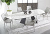 63" - 95" White Ceramic Conference Table with Dark Gray Steel Base