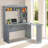 47" Gray Modern L-Desk with Hutch