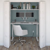 59" Twin Monitor Adjustable Desk in White