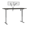 72" Dual Monitor Adjustable Desk in Deep Gray