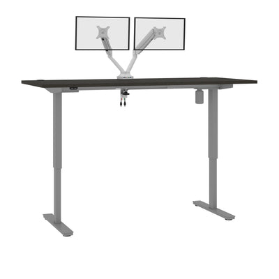 72" Dual Monitor Adjustable Desk in Deep Gray