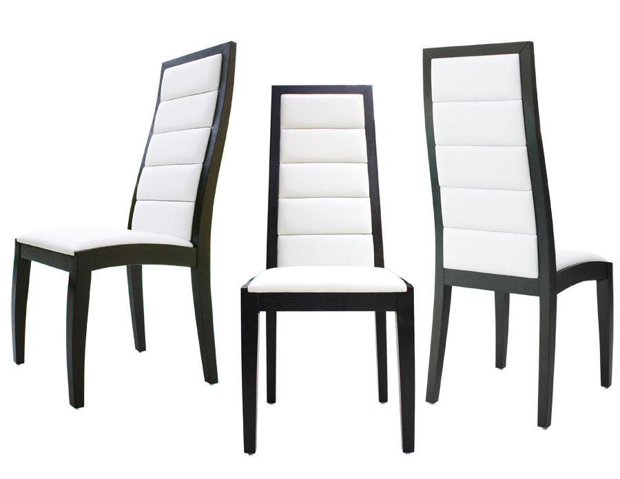 Modern Wenge & White Leather Conference Chair (Set of TWO)