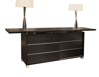 Modern Extending Wenge Conference Table with Distinctive Legs (94-134" W)