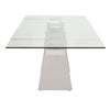 Modern 71" - 107" Glass & Matte Gray Steel Conference Table