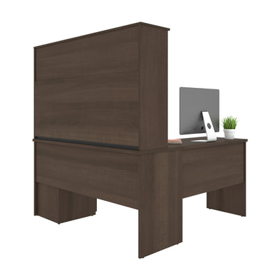 60" L-Shaped Desk with Hutch and Extra Storage in Antigua