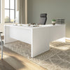 65" Matte White L-Shaped Desk