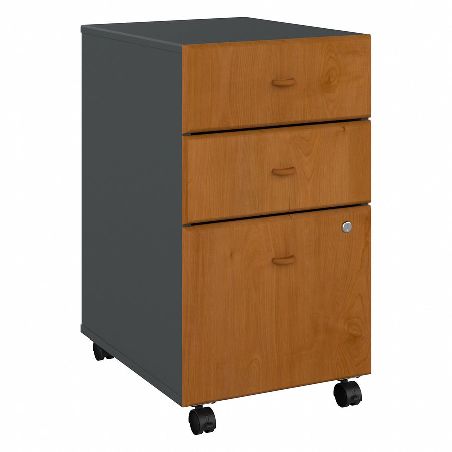 16" Natural Cherry & Slate 3 Drawer Mobile File Cabinet