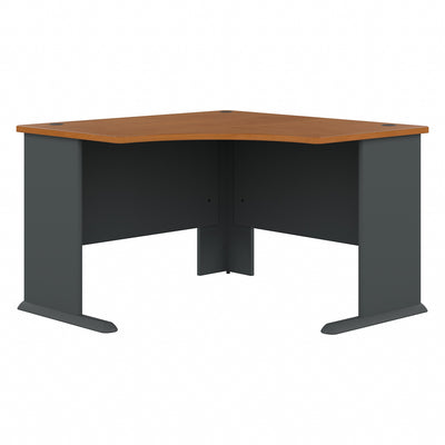 48" Sturdy Corner Desk in Natural Cherry and Slate