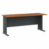 72" Executive Desk with C-Shaped Legs in Natural Cherry and Slate