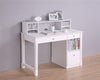 48" Solid Wood Desk with Optional Hutch in White