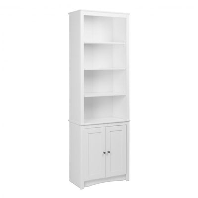 26" Modular Bookcase in White with Cabinet