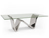 84" Glass Executive Desk or Conference Table with Chromed Stainless Base