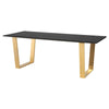 79" Executive Desk in Black Oak & Gold with Inlaid Edges