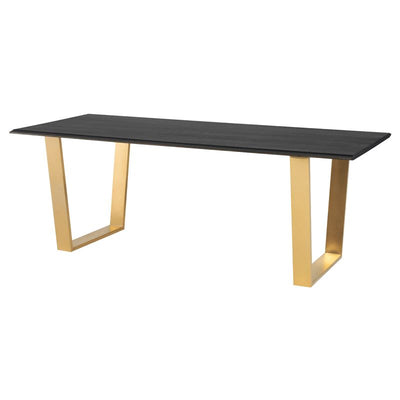 79" Executive Desk in Black Oak & Gold with Inlaid Edges